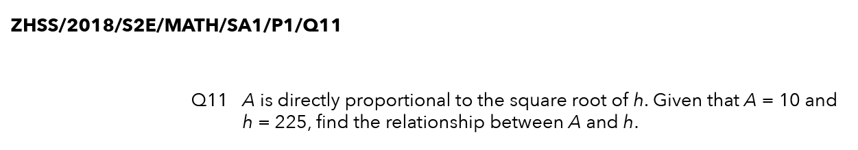 The Pique Lab Math Specialists will be solving this Secondary 2 Math Direct Proportion question from Zhonghua Secondary School.