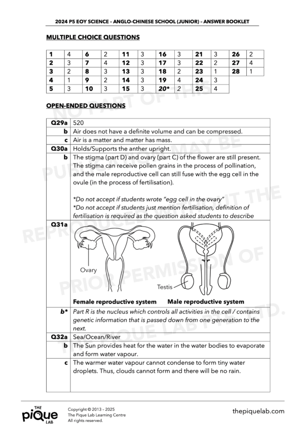 2024 P5 Science EOY Answer Set - Image 2