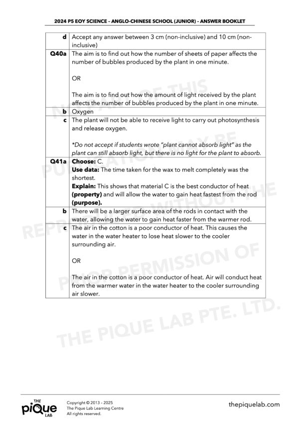 2024 P5 Science EOY Answer Set - Image 5