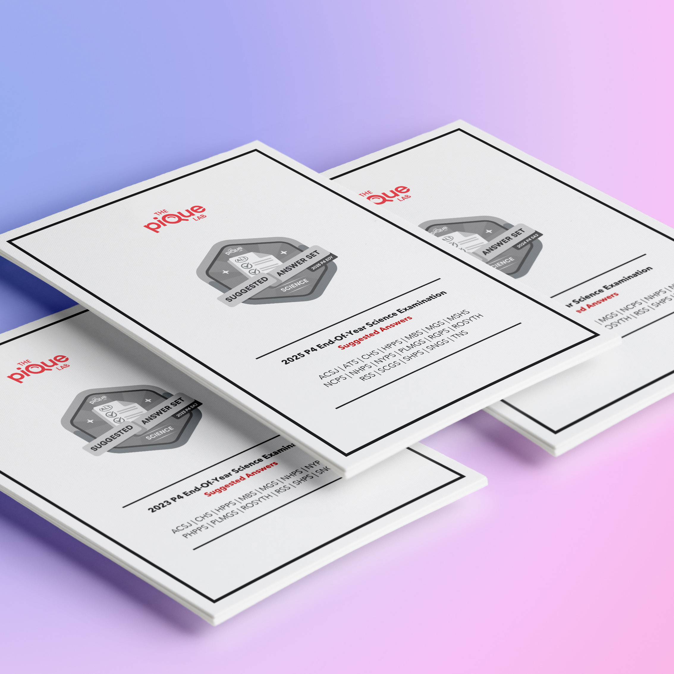 2025, 2024 & 2023 P4 EOY Science Examination Answer Set Bundle